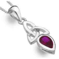 CELTIC TRINITY KNOT  PENDANT SYN. RUBY